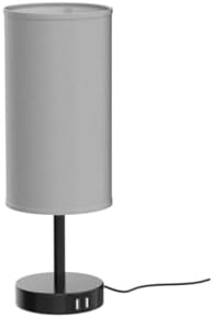 Yarra-Decor Bedside Lamp with USB Port - Touch Control Table Lamp for Bedroom 3 Way Dimmable Nightstand Lamp with Round Grey Fabric Shade for Living Room, Dorm, Home Office (LED Bulb Included) - Image 4
