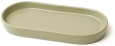 Matte Taupe Ceramic Bathroom Tray for Countertop – Minimalist Vanity Organizer Dish for Perfume, Jewelry & Soap, Oval Decorative Tray for Sink, Dresser, Kitchen or Coffee Bar (Matte Green) by WenfuChoiziic