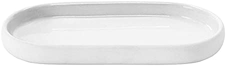 blomus SONO Modern Bathroom Countertop Oval Tray Organizer, White by blomus