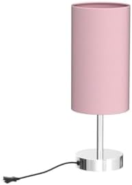 Yarra-Decor Bedside Lamp with USB Port - Touch Control Table Lamp for Bedroom 3 Way Dimmable Nightstand Lamp with Round Pink Fabric Shade for Living Room, Dorm, Home Office (LED Bulb Included) - Image 4