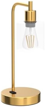 QiMH Set of 2 Industrial Table Lamps, Glass Desk Lamp for Living Room - Image 4