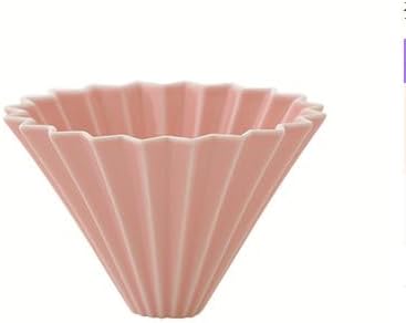 Origami Filter Cup,Ceramic Pour Over Coffee Maker, Non-Electric Pour Over Coffee Dripper, Easy Manual Brew Maker, Single Cups Porcelain for Home, Cafe, Camping, Coffee Gifts (pink) - Image 5