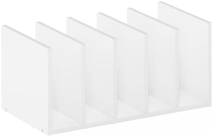 Furinno HERMITE Desk File Folder Organizers, 5-Space Vertical Desktop Office Organization Racks, Desk Top Display Book Shelf, for Paper, Office Supplies, Magazine, White - Image 5