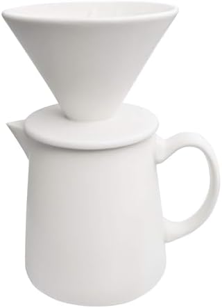 Ceramic Pour Over Coffee Maker Dripper - Uses Standard #2 & #4 Paper Filters, 450ml/15oz, White, Barista Style for Home & Office by Unknown