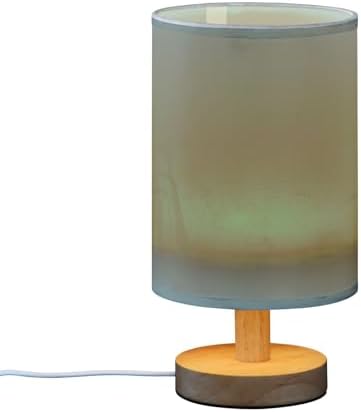DOMIKING Teal Print Bedside Table Lamp for Bedroom Small Lamps for Nightstand Lamp with Wood Base Reading Desk Lamp for Living Room Home Office Kids Room - Image 2