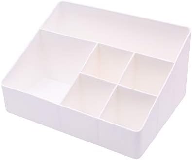 Granvela Home Organizer Bedside Table Organizer Makeup Organizer |Cosmetics Storage Box - 6 Compartments (White) - Image 2