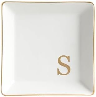 Fmeida Personalized Jewelry Dish Tray with Initial, Gifts for Women Bride by Fmeida