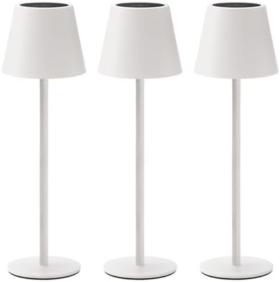 3 Pack Cordless Table Lamp, Portable Battery Operated Lamp with 3 Color Temps and Stepless Dimming, Rechargeable Table Lamp for Dinner, Desk, Cafe, Outdoor (White) by Keysays