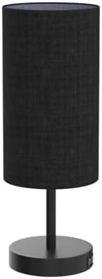 Yarra-Decor Bedside Lamps with USB Port - Touch Control Table Lamp for Bedroom 3 Way Dimmable Nightstand Lamp Set of 2 with Round Black Fabric Shade for Living Room, Dorm, Home Office (Black, 2 Pack) - Image 4