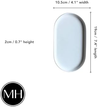 Elegant Ceramic Kitchen Sink Caddy, Bathroom Countertop Tray, Ceramic Vanity Tray - Durable, Heat-Resistant Design for Keys, Jewelry, and More - Dishwasher Safe, 7.5" x 4.1" x 0.8" - Image 2