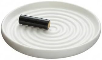 Ceramic Jewelry Tray with Water Ripple Texture, Small Catchall Dish for Rings & Earrings, Vanity Organizer for Bathroom or Dresser (White) by Unknown