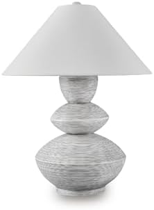 Signature Design by Ashley Table Lamp, 30" Gourd, Distressed White by Unknown