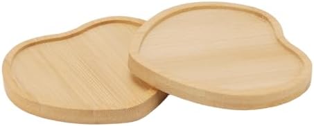 HOIGON 30 Pack Bamboo Coasters, 4 Inch Natural Wooden Coasters, Heart Bamboo Tray Saucer Set for Drinks, Crafts, Succulents - Image 4