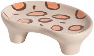 Vanity Tray Ceramic, Irregular Organic Shape Catchall Dish for Jewelry Keys Rings, Modern Decorative Accent for Nightstand Bathroom Counter Desk, White Brown by Unknown