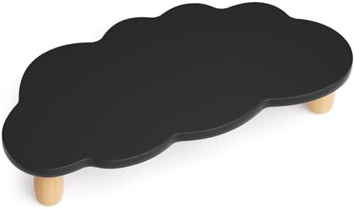 AFOOYO Monitor Stand Riser,Cloud Shape Wood Computer Monitor Stand, 16.5IN Monitor Stand Riser, Multi-Purpose Desktop Organizer Riser for Computer,Laptop,Printer,TV,Black by AFOOYO