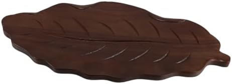 Wooden Leaf Serving Tray Coffee Decorative Board Xmas Tea Snack Platter by cabilock