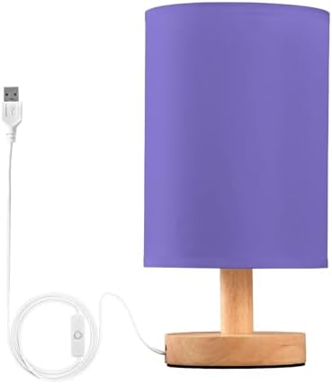 DOMIKING Slate Blue Pattern Bedside Table Lamp for Bedroom Small Lamps for Nightstand Lamp with Fabric Shade LED Desk Lamps for Living Room Office Dorm Home Nursery by DOMIKING
