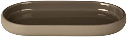 blomus SONO Modern Bathroom Countertop Oval Tray Organizer - Ceramic Soft Touch - Tan by blomus