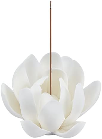 GORGECRAFT White Lotus Incense Holder Ceramic Incense Burner Flower Stick for Yoga Studio Living Room Home Decor(2.1 Inch) by GORGECRAFT