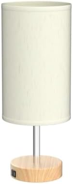 Yarra-Decor Bedside Lamps with USB Port - Touch Control Table Lamp for Bedroom Wood 3 Way Dimmable Nightstand Lamp Set of 2 with Round Flaxen Fabric Shade for Living Room, Dorm, Home Office (2 Pack) - Image 4