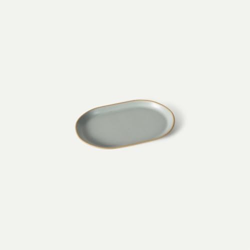 Mora Ceramic Decorative Tray - 9.4in Dish for Jewelry, Perfume, Makeup, Accessories, Candle, in the Bathroom Vanity, Bedside, or Kitchen Counter. Cute Organizers - Mist by MORA