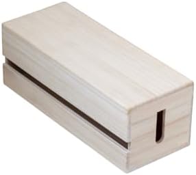 Paulownia Wood Cable Management Box – Handmade Cord Organizer for Power Strips, Chargers & Routers, Minimal Japanese Cable Storage, Made in Japan by Masuda by Unknown