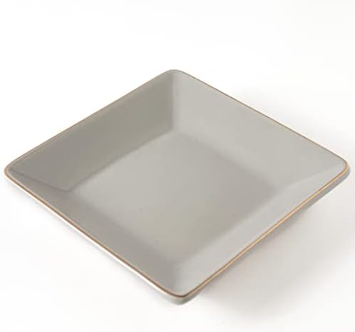 HANKOR Ceramic Jewelry Dish Tray, Decorative Trinket Tray Holder for Ring Earring Key, Gift for Women Girls, 4.7inch, Light Gray by HANKOR