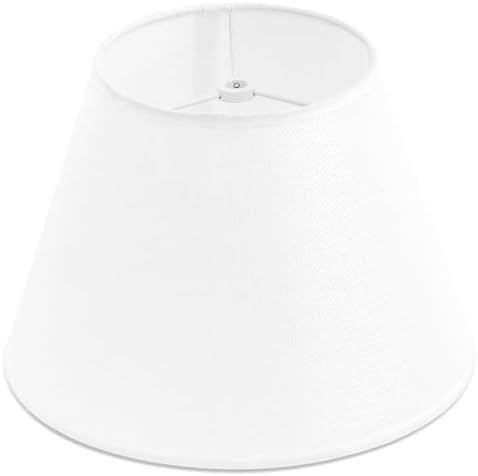White Lamp Shade for Table Lamps, Small Empire Linen Textured Fabric Lampshade, 6 Inch Top 10 Inch Bottom 7 Inch High, Spider Fitter Replacement Shade for Bedside and Nightstand Lamps by Unknown