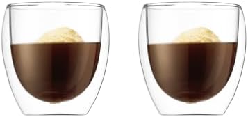 Bodum 8oz Pavina Double Wall Glasses, High Heat Borosilicate Glass, Set of 2, Clear by Bodum