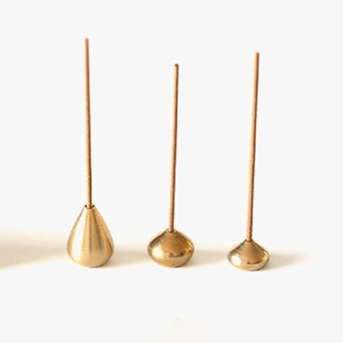 3Pcs Mini Brass Incense Holder, Incense Cone Holder, Portable Coil Incense Holder, Incense Stick Holder for Home Office Teahouse, Water Drop Shape by Unknown