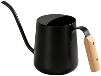 34oz Capacity, Indoor Plants Watering Can with Long Spout, Black Metal with Wood Handle (Black) by AUKLETBLIEF