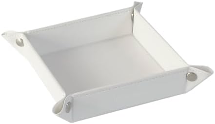 UnionBasic Small Valet Tray, Jewelry Tray for Rings Watches Earrings, Entryway Catchall Caddy for Coins Keys Change, Nightstand Bedside Valet Holder, Trays for Electronic Gadgets, White - Image 7