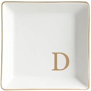 Fmeida Personalized Jewelry Dish Tray with Initial, Gifts for Women Bride by Fmeida