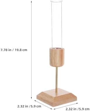 2pcs Glass Terrarium Stand with Wooden Base for Plant Propagation Station, Rustic Hydroponic Flower Vase with Stable Construction and Visible Growth Experience, for Office - Image 7