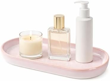 Glossy Pink Ceramic Bathroom Tray, Small Vanity Organizer Dish - Image 6