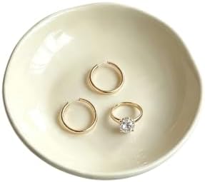 Ceramic Trinket Dish, Irregular Ring Jewelry Tray for Vanity Decor by Unknown