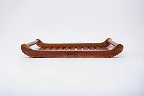 Vesta Homes Extra Large Teak Wood Rectangular Serving Tray for Home/Kitchen/Restaurant/Office Organizer/Dining Table|Premium Wooden Trays|45.5X30.5X5.7 Cm|Handmade in India - Image 2