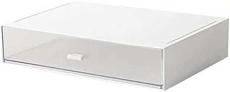 Desk Organizer with Drawers Stackable Storage Drawers, Plastic Compact Desk Storage Box Great for Office School Home Small Space- 1drawers (White) by kulusion