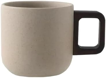 Artizan Handcrafted Ceramic Espresso Cup with Wooden Handle – 150 ml Small Espresso Cup, Rustic Speckled Sandstone Coffee Cup – Pack of 1 by ArtizanCoffeeRoasters