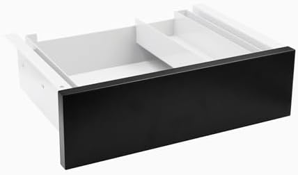 Desky Minimal Under Desk Drawer – Slim Pull-Out Metal Storage Organizer for Sit-Stand Desks, Smooth Glide, Space-Saving Design, Easy Mount, Black & White Frame by Desky