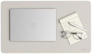 Smead Vegan Leather Desk Pad Mat, Office Desk Mat, Small, Sandstone Beige by SMEAD