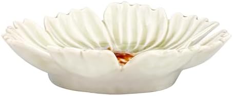 47th & Main Decorative Trinket Tray Flower Shaped Glazed Stoneware Dish for Home Décor, 5.25" Diameter x 1.25" Deep, Daisy Delight - Image 2