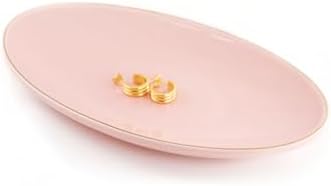 HANKOR Ceramic Key Bowl for Entryway Table, 7 x 4 Key Dish Tray Catch All Bowl, Small Decorative Bowl for Key Jewelry Ring, Pink by HANKOR
