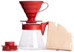 HARIO V60 Pour Over Coffee Starter Set, Size 02, Red by Hario