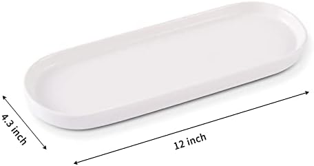 Ceramic Sink Tray, Bathroom Counter Tray, Bathtub, Cosmetics Dish, Candle, Perfume Shampoo Liquid Soap Simple Style Design Suit for Bathroom and Kitchen (White) - Image 5