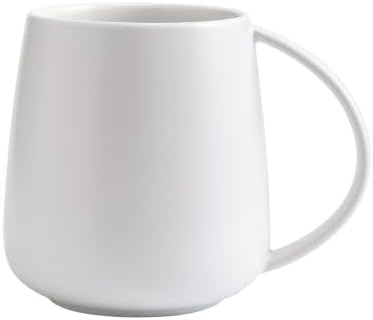 Eyoriza 15Oz Matte Ceramic Coffee Mug - Modern Large Coffee Cups Tea Cup with Big Handle for Home and Office, Ideal Gift for Men Women, Microwave and Dishwasher Safe, White by Eyrozia