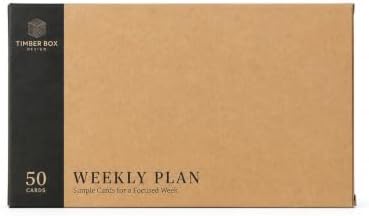Minimalist Weekly Planner Desk Set – Solid Black Walnut Stand with Pen Tray, Double-Sided Planner & To-Do Cards (Weekly Planner Cards (50 Cards)) - Image 4