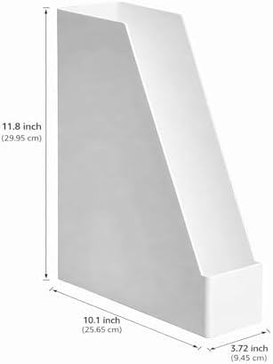 Amazon Basics Rectangular Plastic Desk Organizer, Magazine Rack, White, 2-Pack Temp - Image 3
