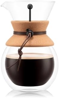 Bodum 34oz Pour Over Coffee Maker, High-Heat Borosilicate Glass with Reusable Stainless Steel Filter and Double Wall Cork Grip - Made in Portugal - Image 5