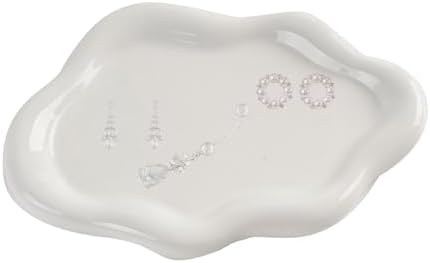 LAFANDE Ceramic Jewelry Tray, Irregular Cloud Shape Ceramic Plate, Perfume Trinket Dish, Key Vanity Cute Room Decor Aesthetic, Keys Tray Dish Holder for Vanity Bathroom Decor by LAFANDE